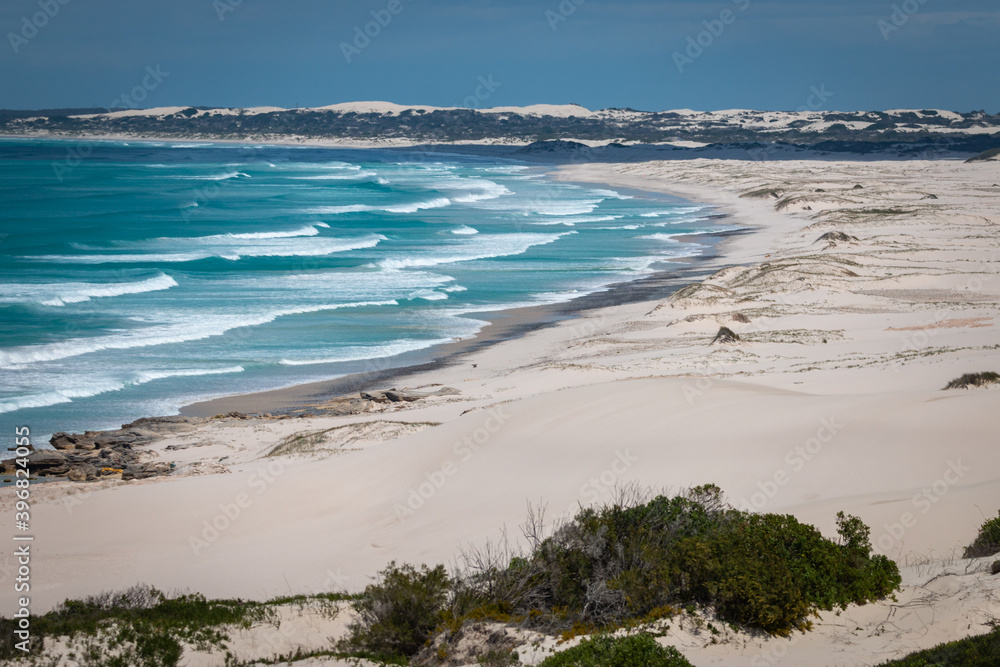 Scenic view of sand dunes and beach at De Hoop nature Reserve, South Africa. Scenic view of sand dunes and beach at De Hoop nature Reserve, South Africa.