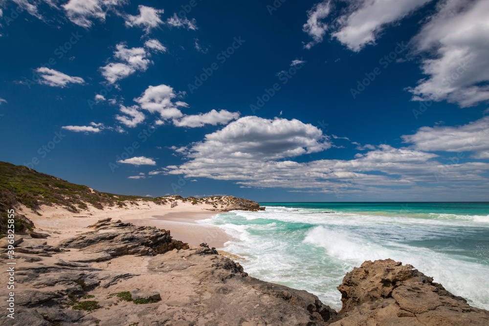 Scenic view of beach at De Hoop nature Reserve, South Africa.