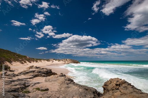 Scenic view of beach at De Hoop nature Reserve, South Africa.