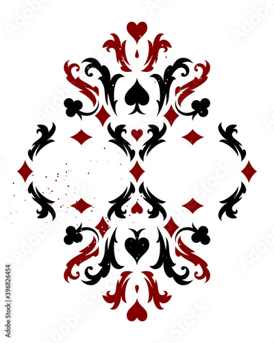 Vintage pattern with playing cards suits