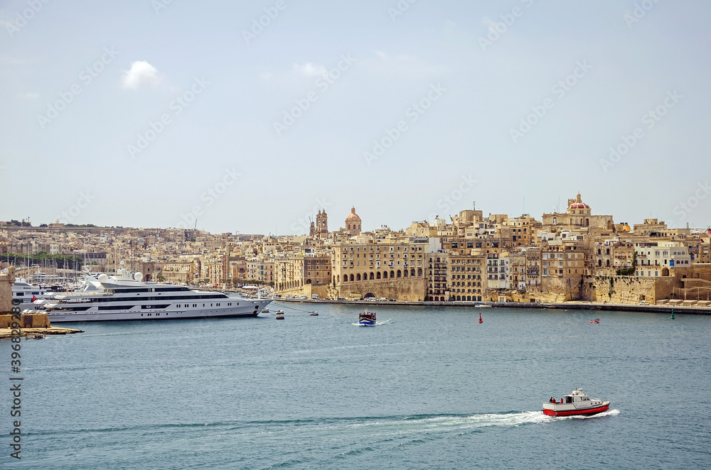 Beautiful port of ancient city Valletta, Malta