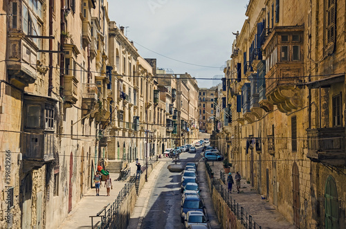 Old narrow street of Valletta  Malta