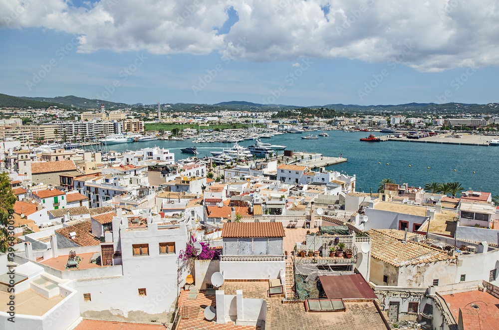 Old part of the town in Ibiza, Spain