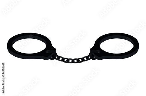 silhouette of one handcuff of black color