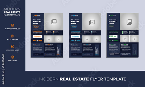 Modern real estate flyer template