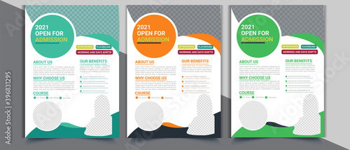 Admission Coming soon Flyer vector template, educational Flyer with Photo space.	