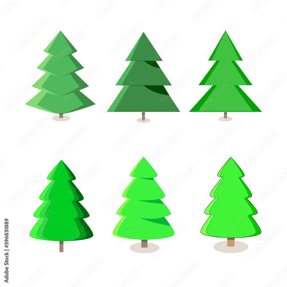 Silhouette design green spruce on white background Silhouette design green spruce on white background