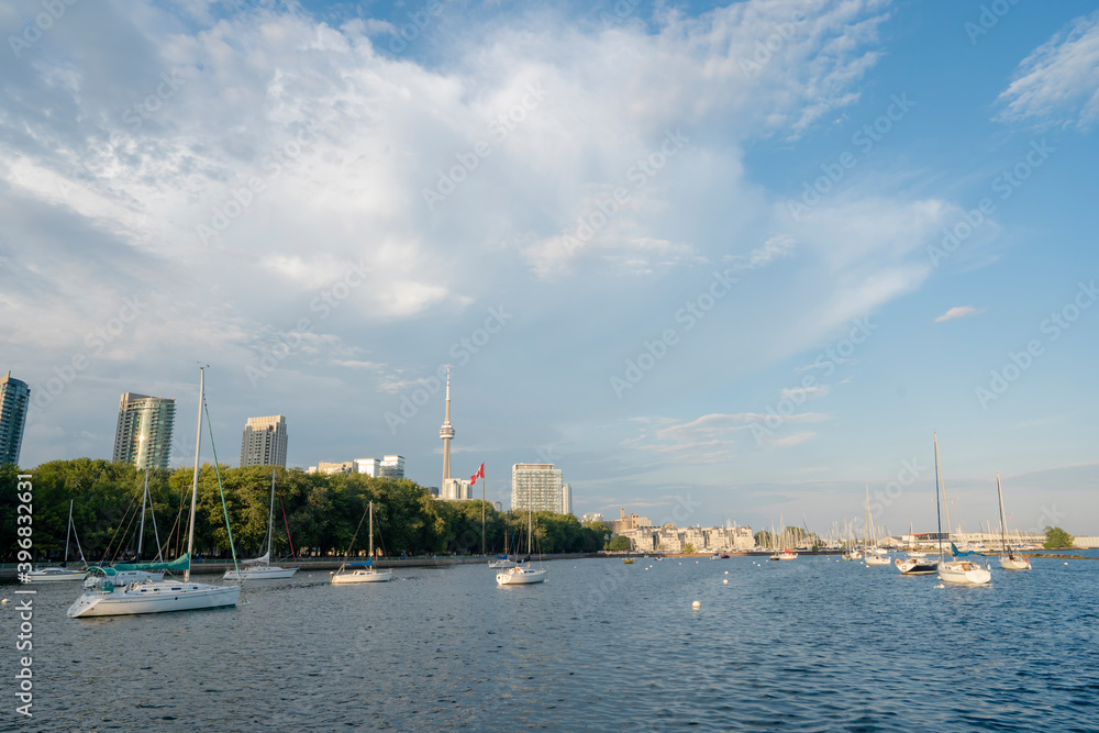 Toronto City Skyline from Trillium Park in Ontario Canada