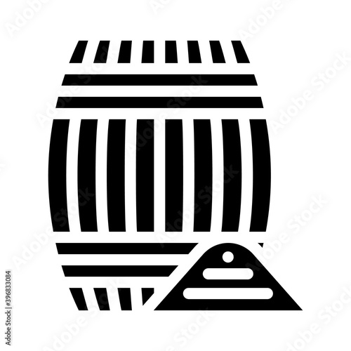 gunpowder powder barrel glyph icon vector illustration