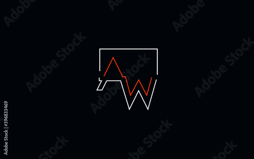 AW A W  initial based logo vector template image