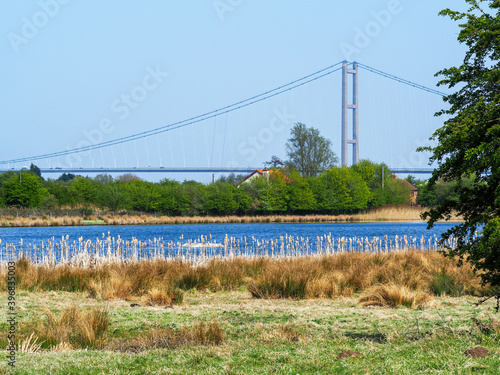 Obraz na plátně Wetlands habitat in Far Ings Nature Reserve, North Lincolnshire, England, with a