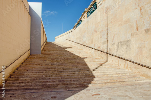 Empty staircase on the street of La Valletta  Malta