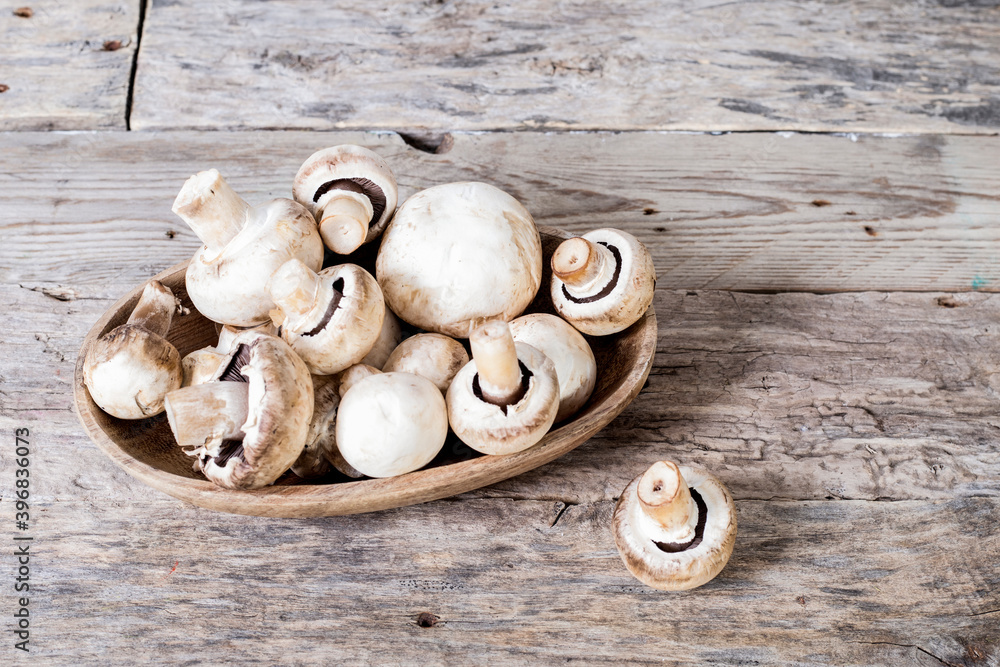 mushroom food over wooden table mushroom food over wooden table