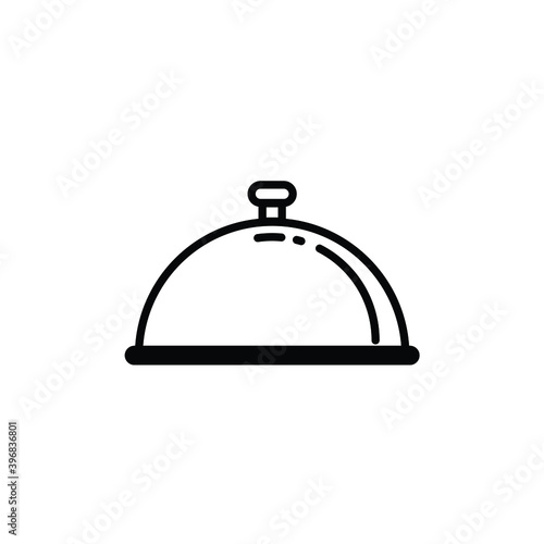 Illustration simple minimalist plate serve restaurant logo icon vector design