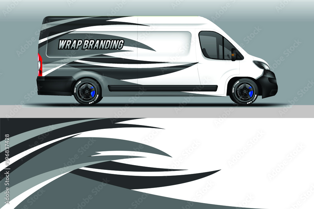 Car wrap company design vector. Graphic background designs for vehicle van livery 
