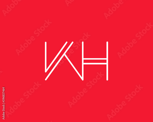 KH K H creative modern minimal floral am initial text logo design vector