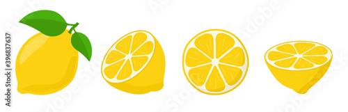 Fresh lemon icon vector illustrations