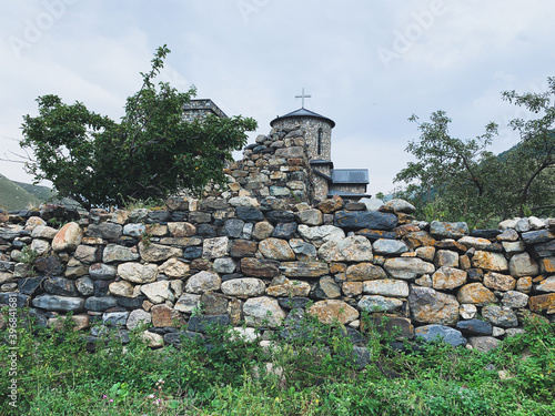 Old stone  orthodox monastery and church 