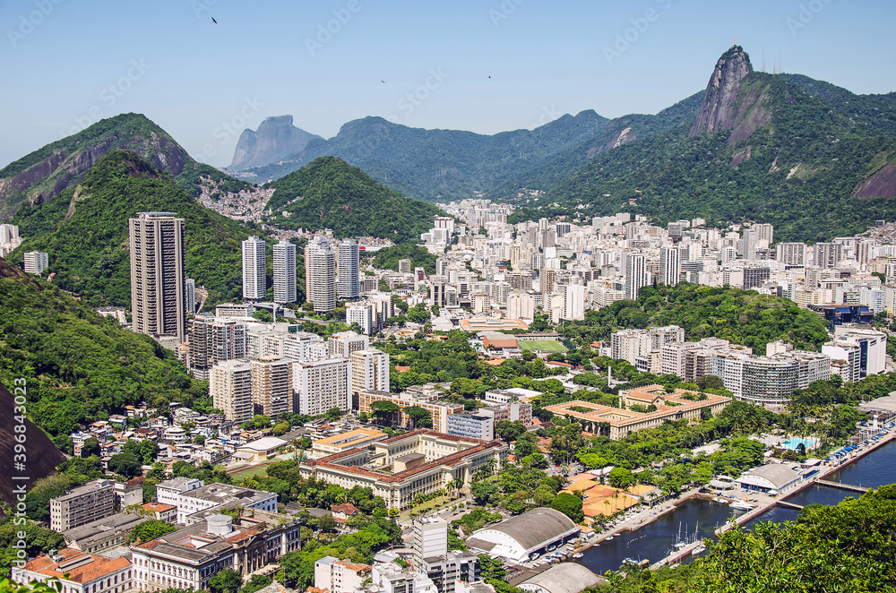A lot of buildings in the city of Rio de Janeiro, Brazil
