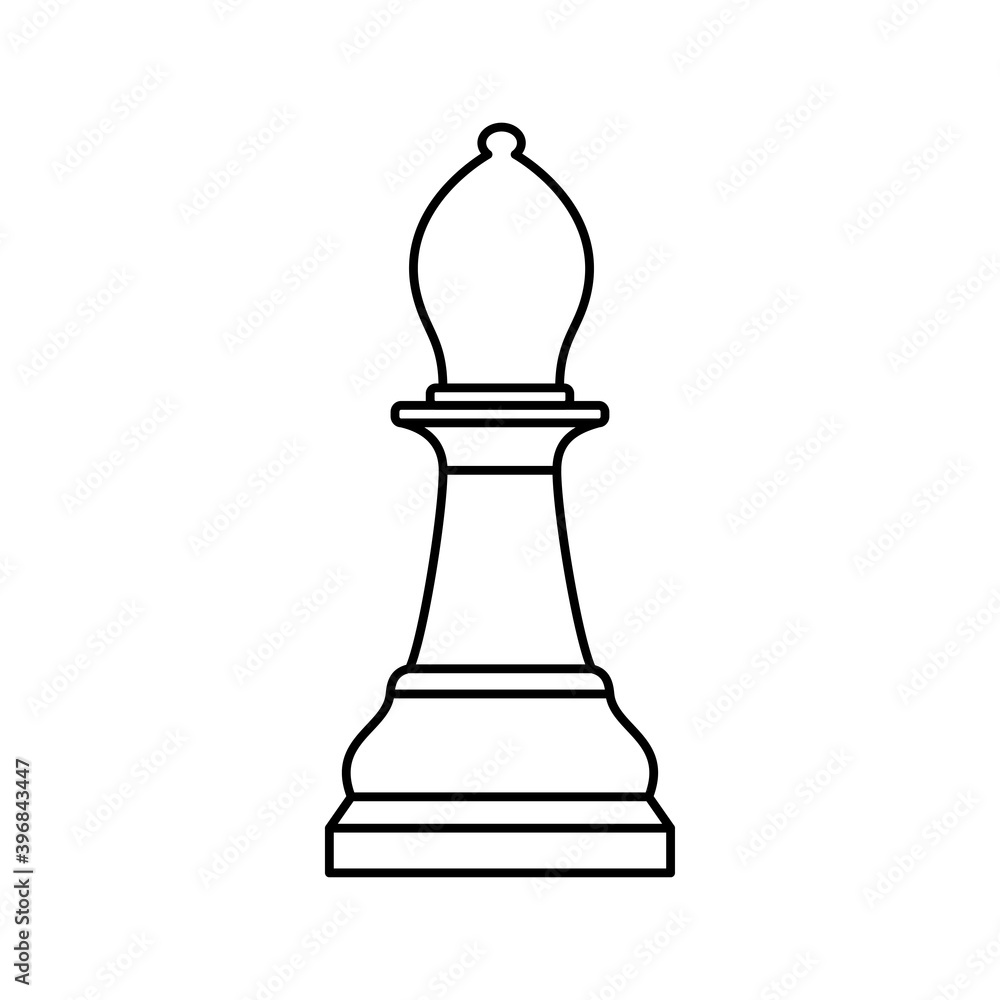 White chess bishop piece on white background White chess bishop piece on white background