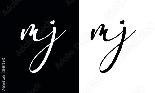 Alphabet letters Initials Monogram logo MJ or JM