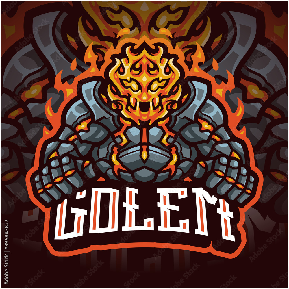 Golems esport mascot logo design Golems esport mascot logo design