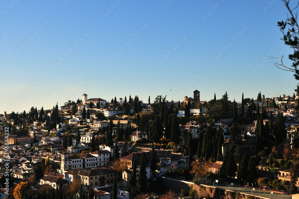 Albaicín moorish quarter of Granada in the evening light