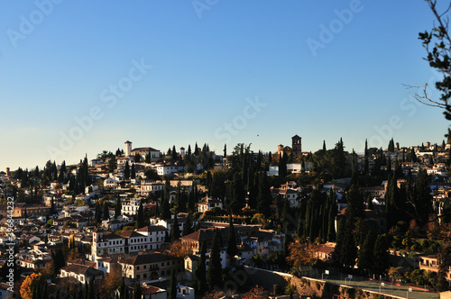 Obraz na płótnie Albaicín moorish quarter of Granada in the evening light w salonie