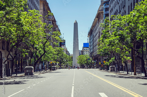 Fotografie, Obraz Street to obelisk in Buenos Aires, Argentina