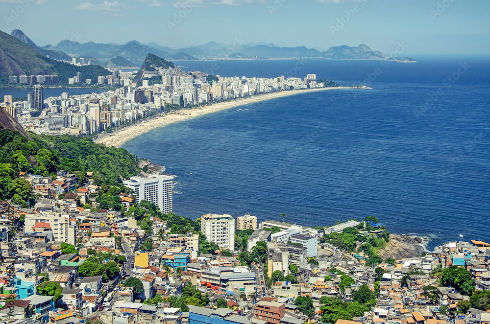 Nice view on ipanema from favela Vidigal in Rio de Janeiro