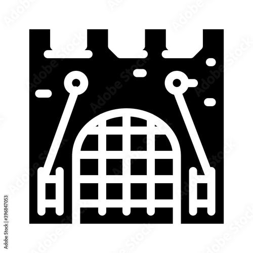 grid goal of ancient castle glyph icon vector illustration