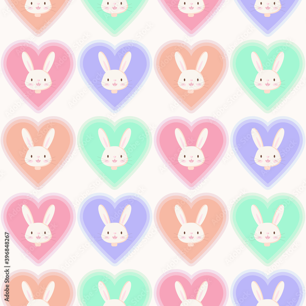 Seamless pattern with funny cartoon Bunnies Seamless pattern with funny cartoon Bunnies
