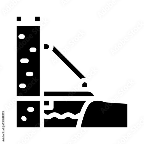 suspension bridge glyph icon vector illustration black