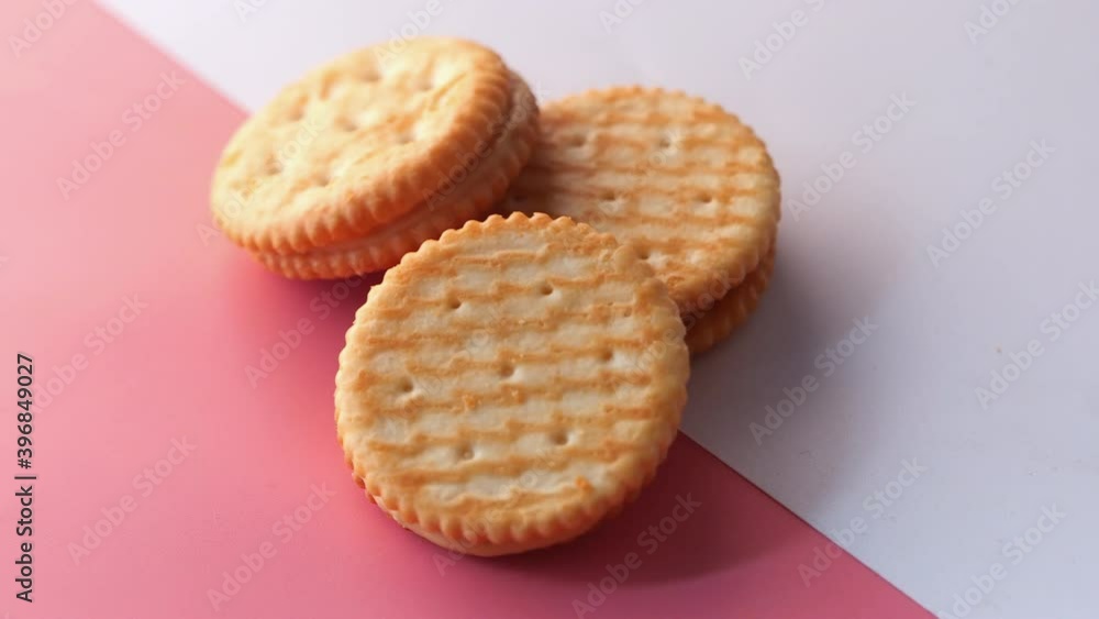 homemade biscuits on color background close up homemade biscuits on color background close up