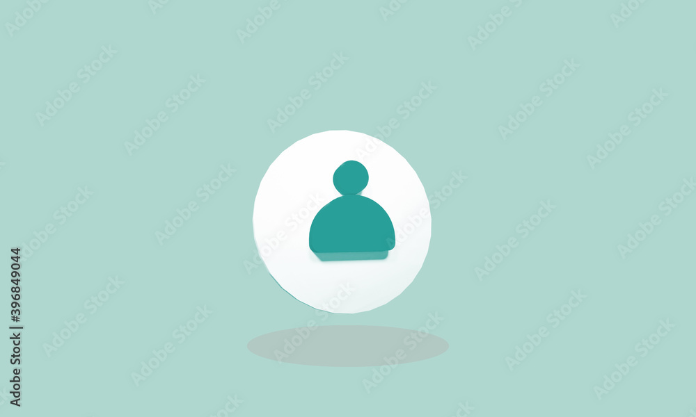A Contact of social media icon with green background. 3d illustration A Contact of social media icon with green background. 3d illustration