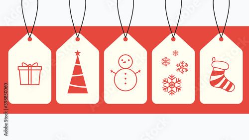 Christmas tag vector. Christmas symbol vector.