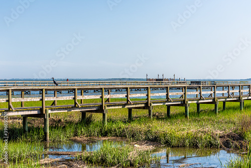 Fényképezés Hog Island Channel water from Mount Pleasant in Charleston, South Carolina with