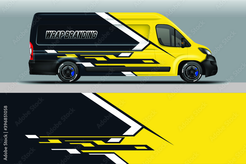 Van Wrap Design Livery Vector . Background For Vehicle. Ready Print File . Van Wrap Design Livery Vector . Background For Vehicle. Ready Print File .
