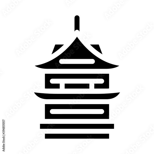 donjon asian building glyph icon vector illustration