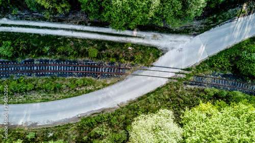Railroad Crossing from the air