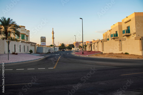 Al Warqa neighborhood in Dubai on early morning. UAE. Outdoors © Four_Lakes