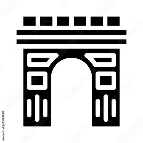 arch construction glyph icon vector illustration black