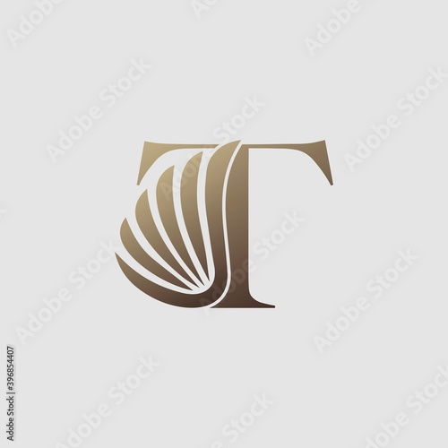 Letter T Logo Luxury wing. Trendy Design concept luxury wing and letter A for corporate, lawyer, notary, firm, automotive, community and more brand identity.