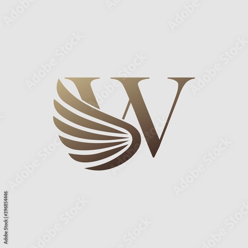 Letter W Logo Luxury wing. Trendy Design concept luxury wing and letter A for corporate, lawyer, notary, firm, automotive, community and more brand identity.