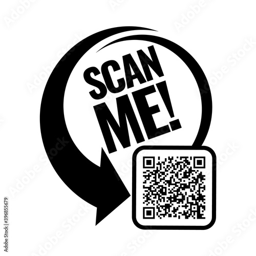 Scan me icon. Symbol or emblem. vector illustration