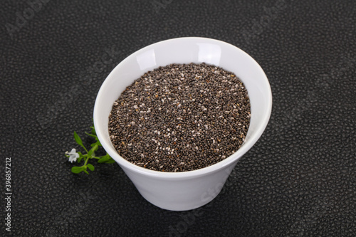 Dietary Chia seeds in the bowl
