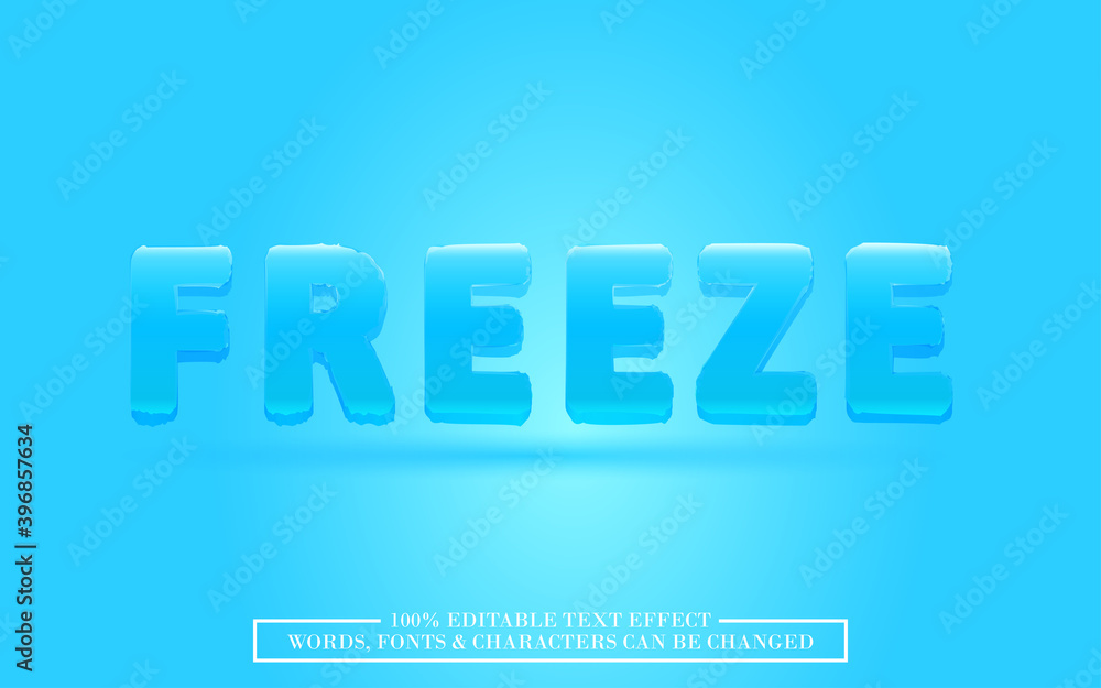 Editable text effect freeze style eps Editable text effect freeze style eps