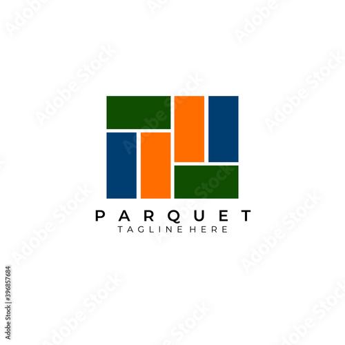 Parquet logo vector illustration design , wooden parquet