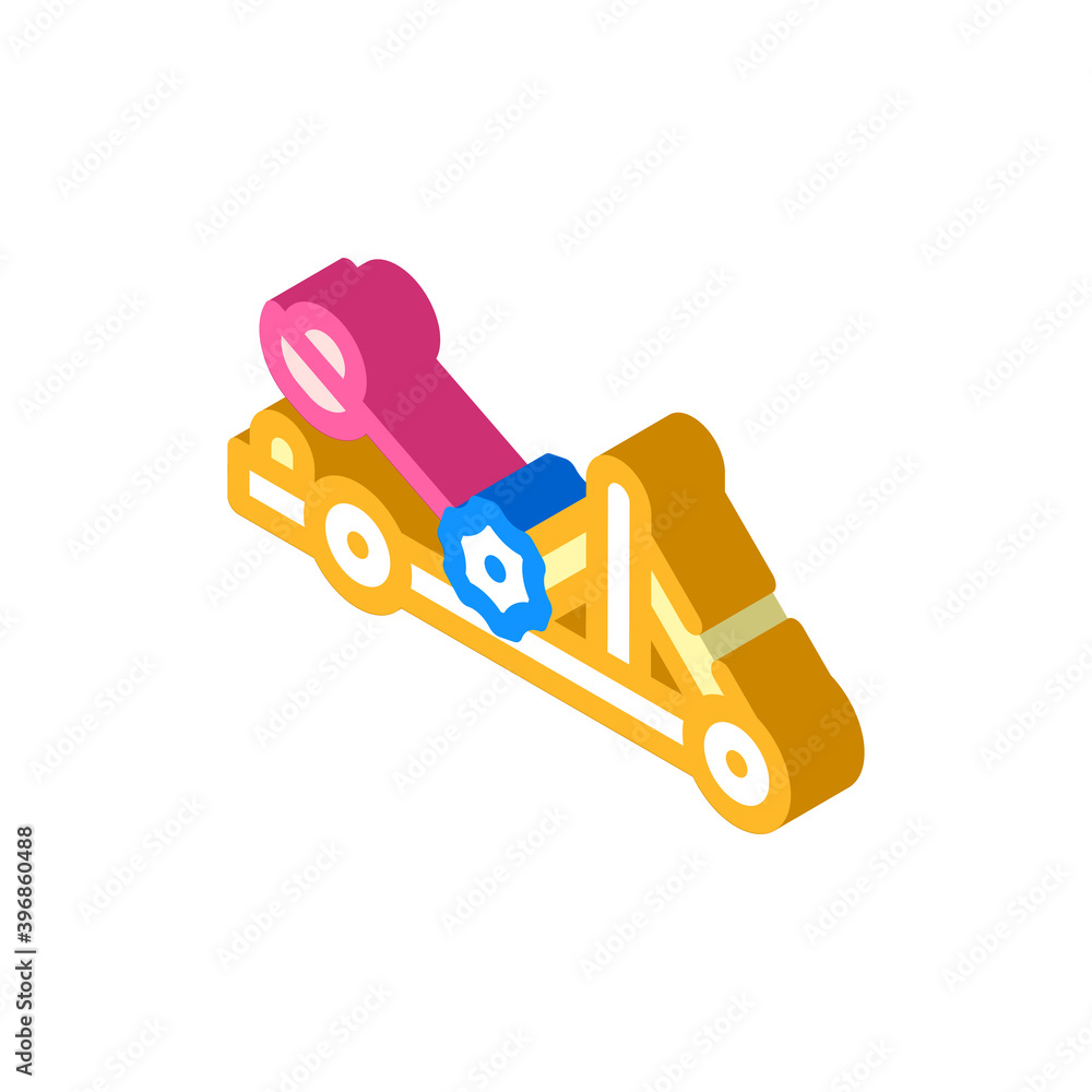 catapult antique gun isometric icon vector illustration catapult antique gun isometric icon vector illustration