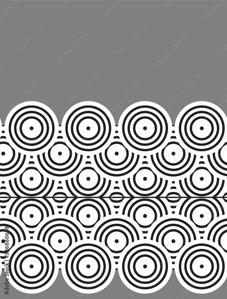 Vector seamless pattern with concentric half circles. Japanese style geometric abstract tiles background. Vector seamless pattern with concentric half circles. Japanese style geometric abstract tiles background.